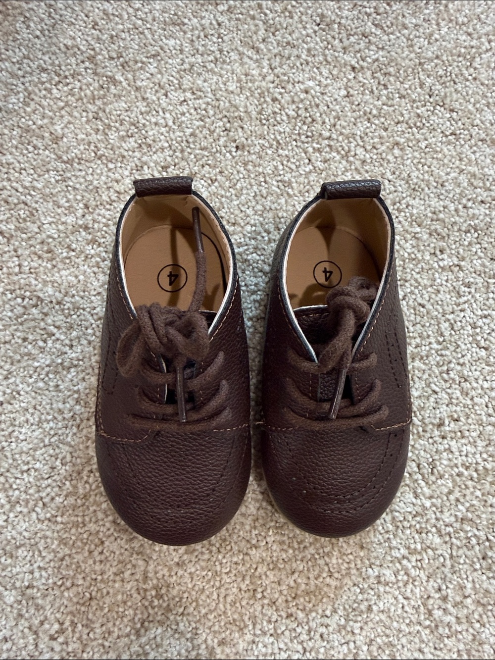 Toddler Brown Lace-Up Dress Shoes